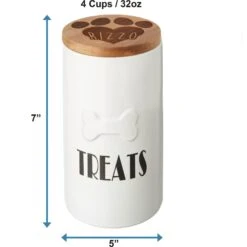 Frisco Ceramic Personalized Treat Jar With Wood Lid, 4 Cup, 32oz -Paws Joy Outlet Store 301179 PT1. AC SS1800 V1631119301