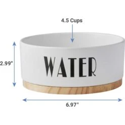 Frisco Ceramic Water Dog & Cat Bowl With Wood Base & Frisco Ceramic Food Dog & Cat Bowl With Wood Base -Paws Joy Outlet Store 302424 PT2. AC SS1800 V1623079647