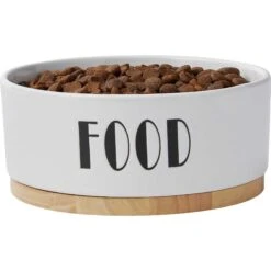 Frisco Ceramic Water Dog & Cat Bowl With Wood Base & Frisco Ceramic Food Dog & Cat Bowl With Wood Base -Paws Joy Outlet Store 302424 PT5. AC SS1800 V1623085049
