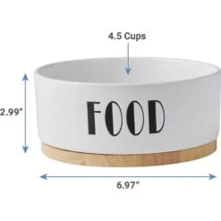 Frisco Ceramic Water Dog & Cat Bowl With Wood Base & Frisco Ceramic Food Dog & Cat Bowl With Wood Base -Paws Joy Outlet Store 302424 PT6. AC SS1800 V1623067055