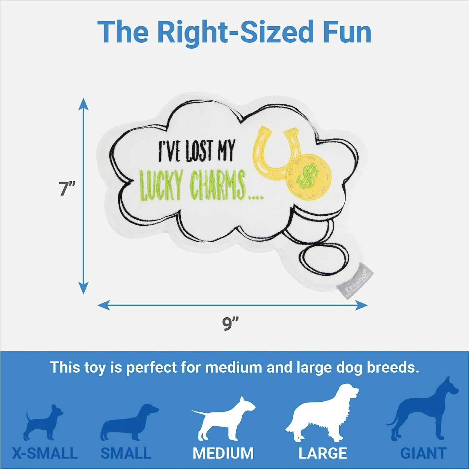 Frisco St. Patrick's Thought Bubble Reversible Plush Squeaky Dog Toy 2 Frisco St. Patrick's Thought Bubble Reversible Plush Squeaky Dog Toy - Image 2