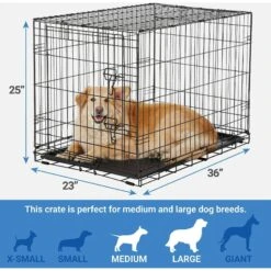 Frisco Fold & Carry Single Door Collapsible Wire Dog Crate & Frisco Premium Extra Large Printed Dog Training & Potty Pads -Paws Joy Outlet Store 303438 PT2. AC SS1800 V1623073652