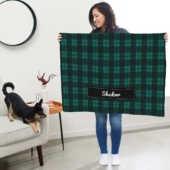 Frisco Personalized Plaid Soft Fleece Cat & Dog Blanket, 30" X 40" -Paws Joy Outlet Store 303999 PT5. AC SS1800 V1637610115