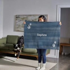 Frisco Personalized Heathered Soft Fleece Cat & Dog Blanket, 30" X 40" -Paws Joy Outlet Store 304005 PT5. AC SS1800 V1637610224