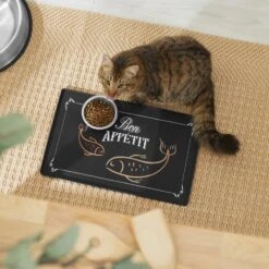 Frisco Silicone Fish Print Dog & Cat Food Mat, Black -Paws Joy Outlet Store 311953 PT3. AC SS1800 V1642542608