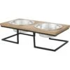 Frisco Premium Wood Elevated Stainless Steel Double Diner Dog & Cat Bowl