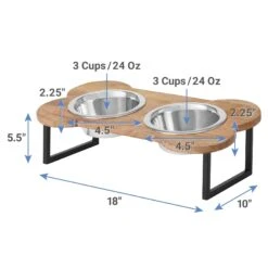 Frisco Premium Wood Elevated Bone Shape Stainless Steel Double Diner Dog & Cat Bowl, 3 Cup 7 Frisco Premium Wood Elevated Bone Shape Stainless Steel Double Diner Dog & Cat Bowl, 3 Cup -Paws Joy Outlet Store 331497 PT1. AC SS1800 V1661891788