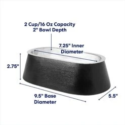 Frisco Long Eared Breed Stainless Steel Dog Bowl, Black, 2 Cup -Paws Joy Outlet Store 331530 PT1. AC SS1800 V1692728249