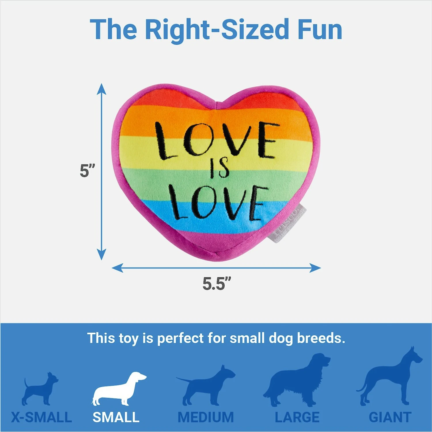 Frisco Pride My Dads Love Me Plush Squeaky Dog Toy 2 Frisco Pride My Dads Love Me Plush Squeaky Dog Toy - Image 2