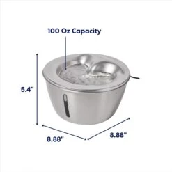 Frisco Stainless Steel Heart Dog & Cat Fountain -Paws Joy Outlet Store 355816 PT1. AC SS1800 V1670518611