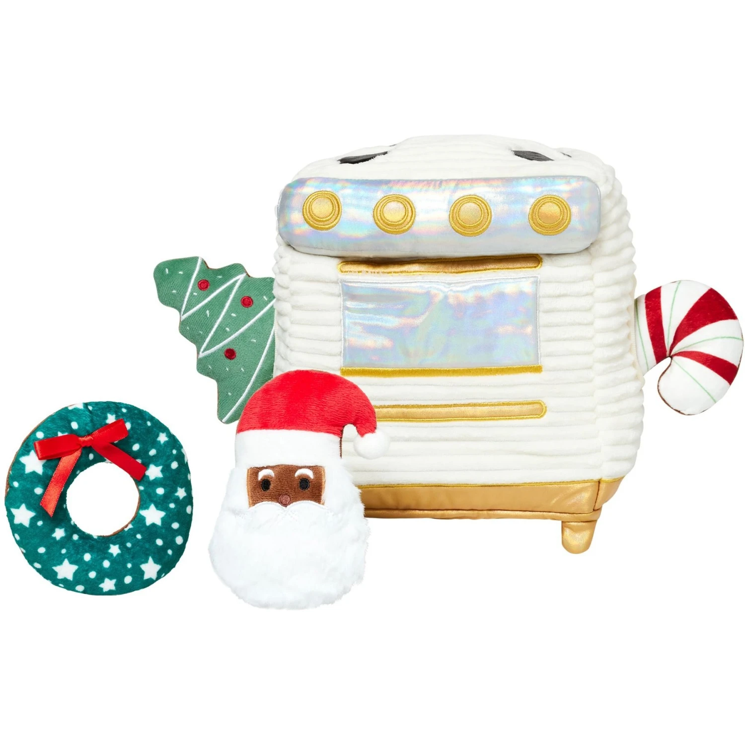 Frisco Holiday Mrs. Claus's Baking Hide & Seek Puzzle Plush Squeaky Dog Toy 1 Frisco Holiday Mrs. Claus's Baking Hide & Seek Puzzle Plush Squeaky Dog Toy