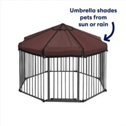 Frisco Outdoor Galvanized Steel 8-Panel Configurable Gate And Playpen With Oxford Roof -Paws Joy Outlet Store 507086 PT2. AC SS1800 V1669212042