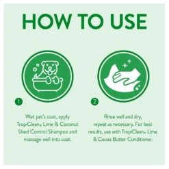 TropiClean Lime & Coconut Deshedding Dog Shampoo & Frisco Shedding Rake Dog & Cat Brush -Paws Joy Outlet Store 575102 PT4. AC SS1800 V1657660396