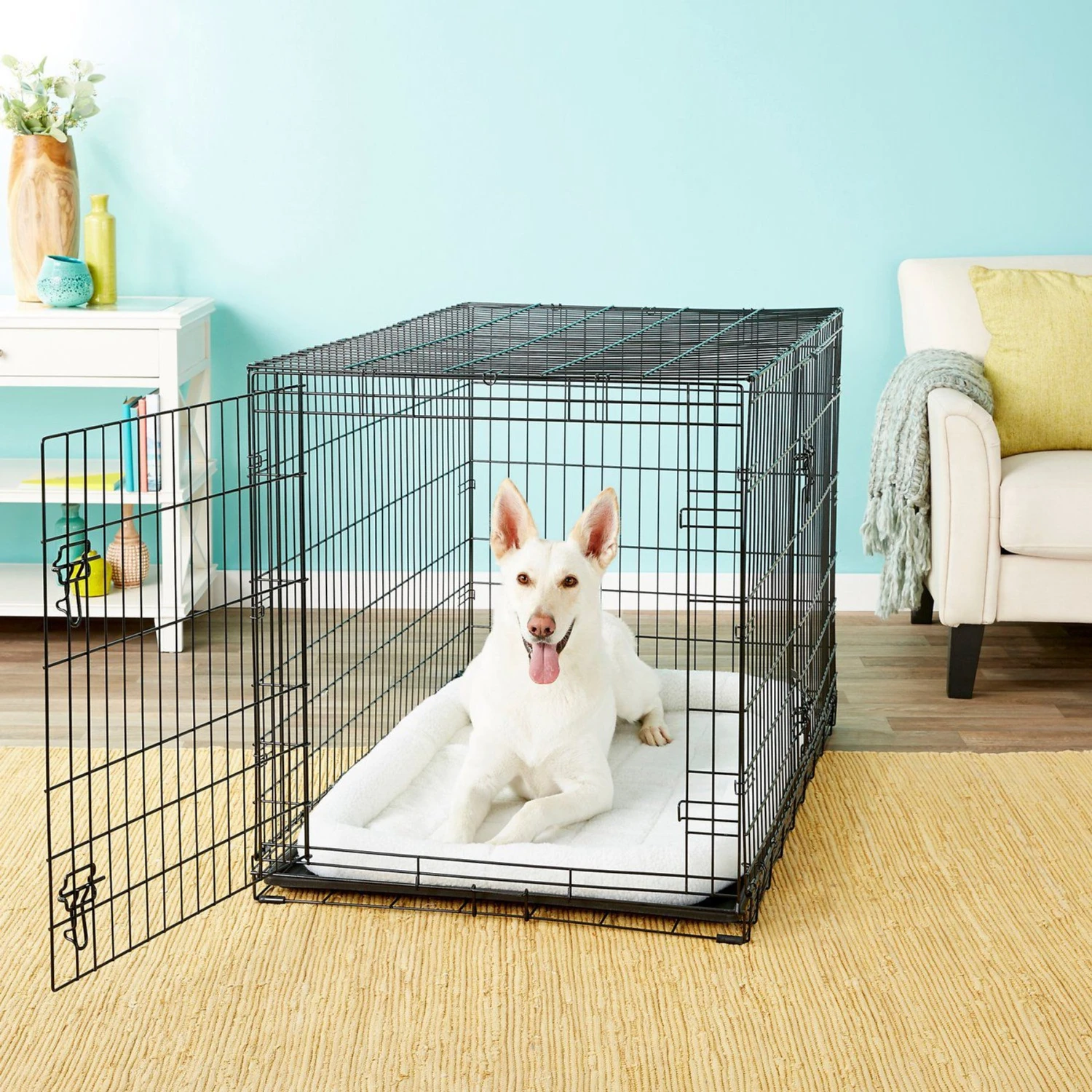 Frisco Fold & Carry Double Door Collapsible Wire Dog Crate + 3 Items 2 Frisco Fold & Carry Double Door Collapsible Wire Dog Crate + 3 Items - Image 2