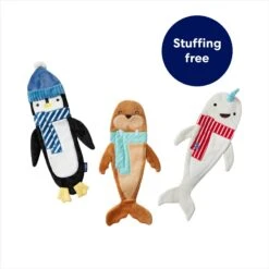 Frisco Holiday Arctic Friends Stuffing-Free Skinny Plush Squeaky Dog Toy -Paws Joy Outlet Store 739878 PT2. AC SS1800 V1694813220