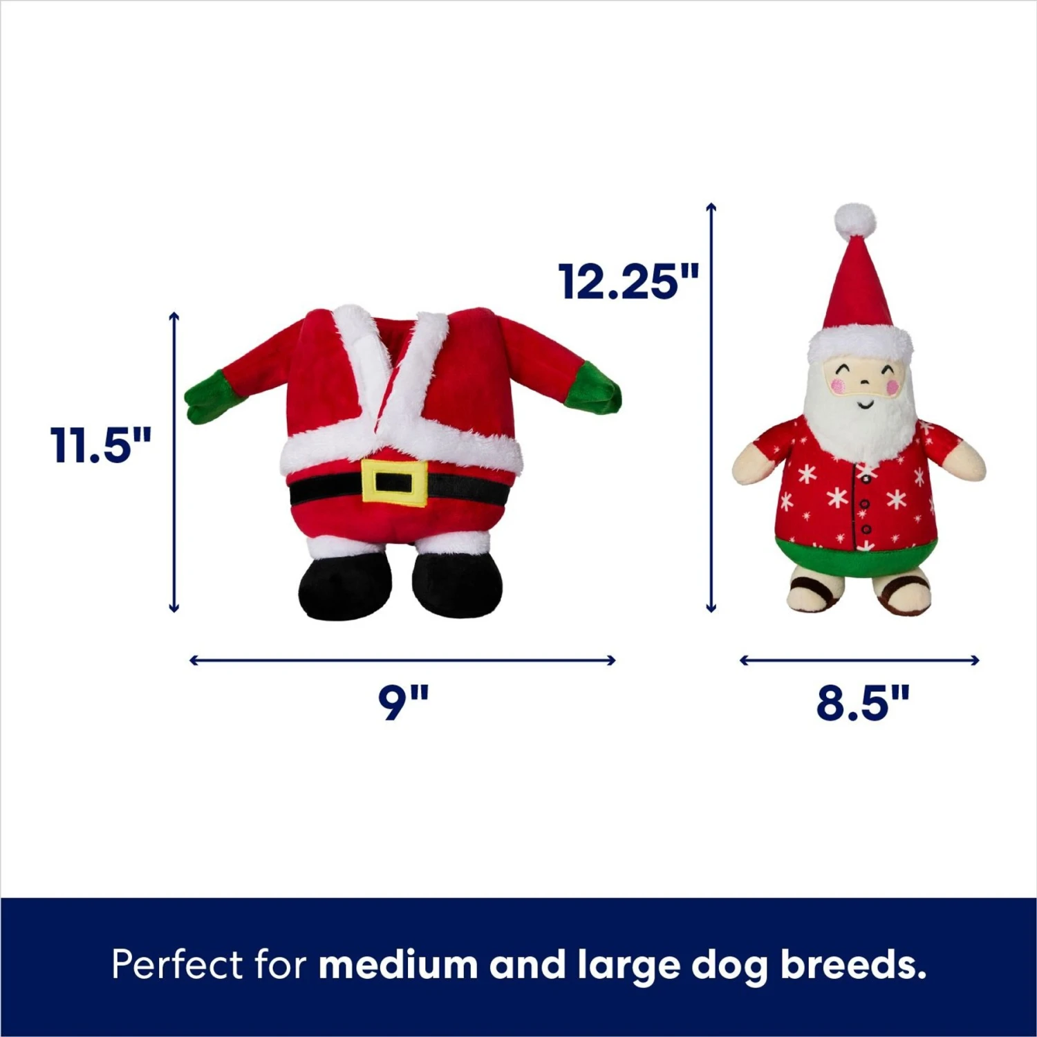 Frisco Holiday Santa On Vacation 2-in-1 Plush Squeaky Dog Toy 2 Frisco Holiday Santa On Vacation 2-in-1 Plush Squeaky Dog Toy - Image 2