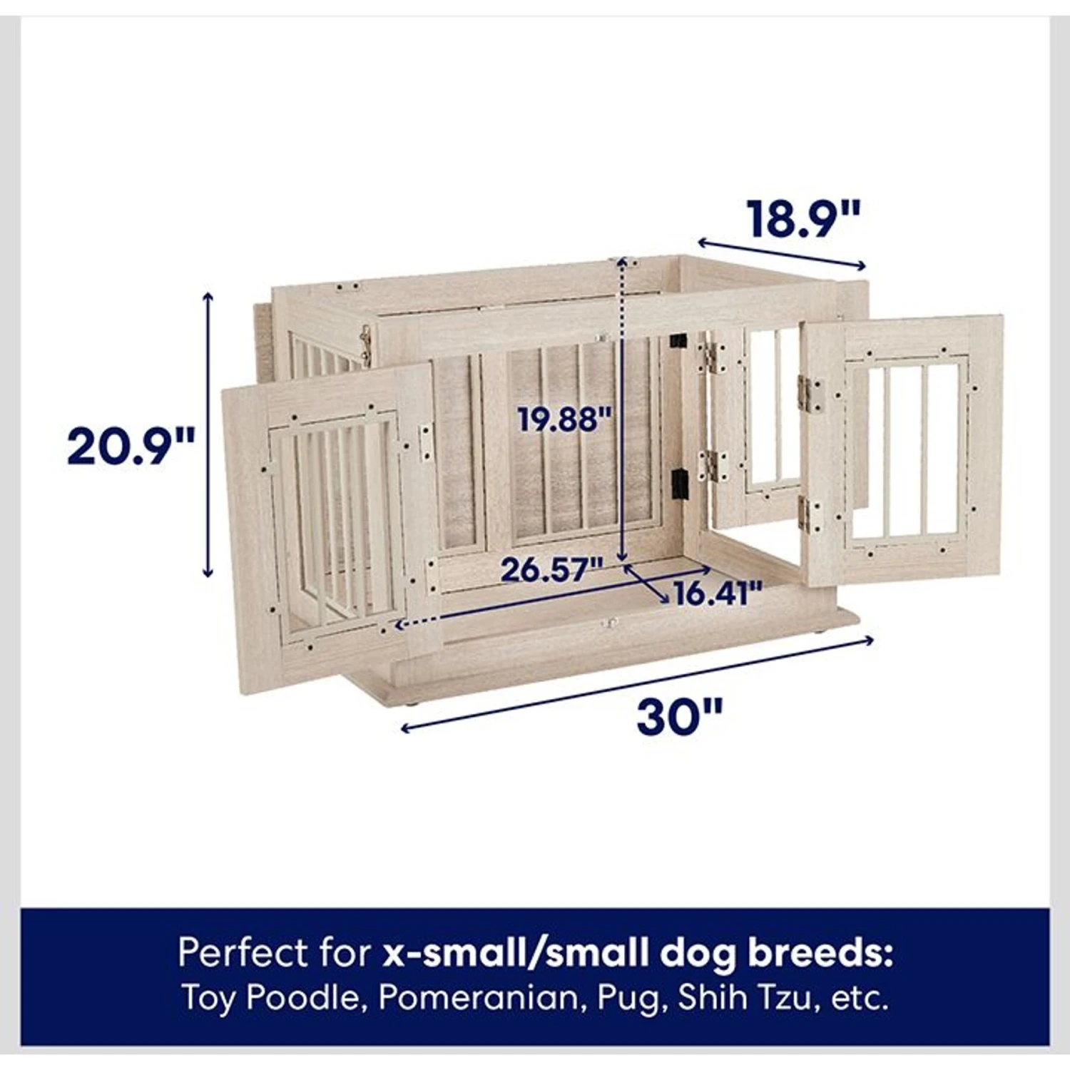 Frisco Double Door Wood & Metal Furniture Style Dog Crate 2 Frisco Double Door Wood & Metal Furniture Style Dog Crate - Image 2