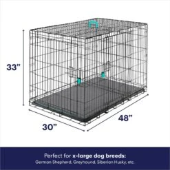 Frisco Heavy Duty Enhanced Lock Double Door Fold & Carry Wire Dog Crate & Mat Kit & MidWest Quiet Time Fleece Dog Crate Mat -Paws Joy Outlet Store 947398 PT2. AC SS1800 V1693602742
