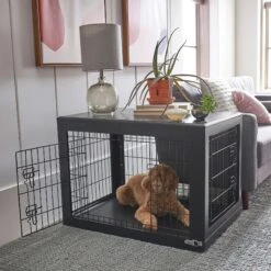 Frisco Double Door Furniture Style Dog Crate, Black & Frisco Swirl Dog Crate Mat 13 Frisco Double Door Furniture Style Dog Crate, Black & Frisco Swirl Dog Crate Mat -Paws Joy Outlet Store 947710 PT4. AC SS1800 V1693924200