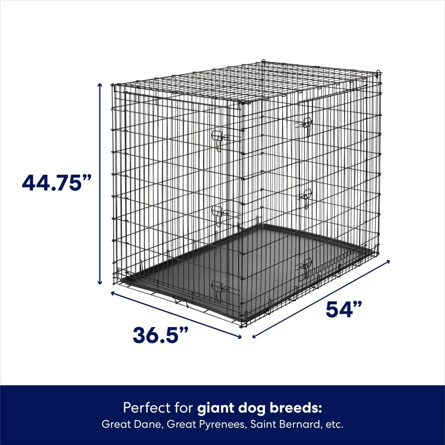 Frisco XX-Large Heavy Duty Double Door Wire Dog Crate, 54 Inch 2 Frisco XX-Large Heavy Duty Double Door Wire Dog Crate, 54 Inch - Image 2