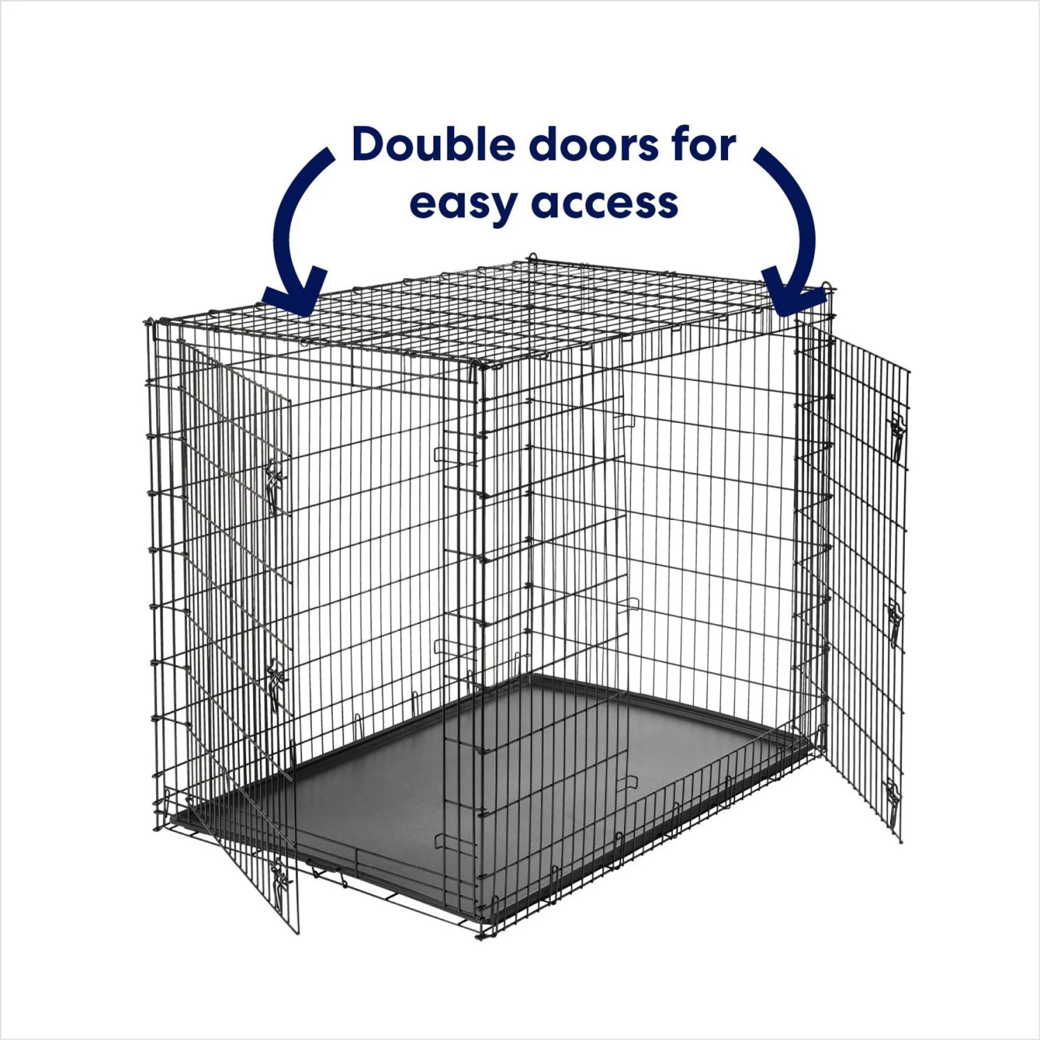 Frisco XX-Large Heavy Duty Double Door Wire Dog Crate, 54 Inch 4 Frisco XX-Large Heavy Duty Double Door Wire Dog Crate, 54 Inch - Image 4