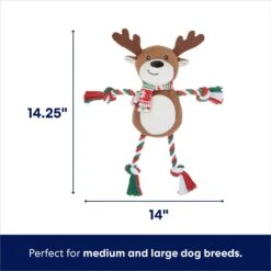 Frisco Holiday Snowman Plush With Rope Squeaky Dog Toy & Frisco Holiday Reindeer Plush With Rope Squeaky Dog Toy -Paws Joy Outlet Store 986174 PT6. AC SS1800 V1698258115